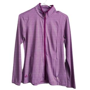 Adidas Women’s ClimaLite golf Jacket Stretchy Slim Fitting Purple White Small